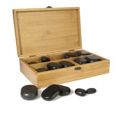 Bazalto akmenys masažui, 36vnt. "LABOR PRO STONE MASSAGE KIT"