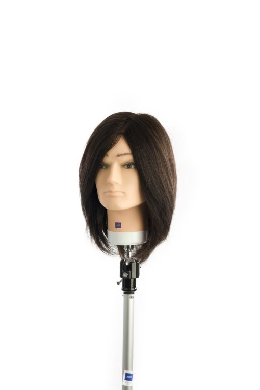 Manekeno galva 100% natūraliais žmonių plaukais 30cm LABOR PRO ,,Man30"