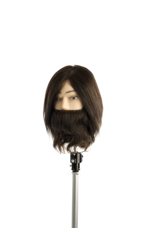 Manekeno galva 100% natūraliais žmonių plaukais 30cm LABOR PRO ,,MAN WITH BEARD''