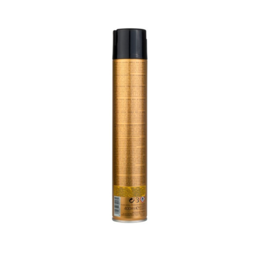 Stiprios fiksacijos plaukų lakas Satin Keratin Gold TAHE, 400 ml. - Image 2