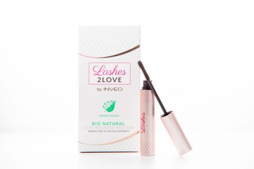 Blakstienas stiprinantis tušas su žaliosios arbatos ir kaktusų ekstraktais „Lashes2Love” INVEO + DOVANA