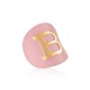 BALMAIN HAIR plaukų segtukas / Genuine Pink Leather Hair Clip Golden logo Vintage