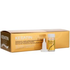 Pažeistų plaukų kapiliarų struktūrą atstatanti ir apimties suteikianti priemonė Keratin Formas Gold TAHE, 10x10 ml