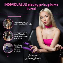 Individualūs plaukų priauginimo kursai su meistre Karolina Miškine + 80€ vertės dovana