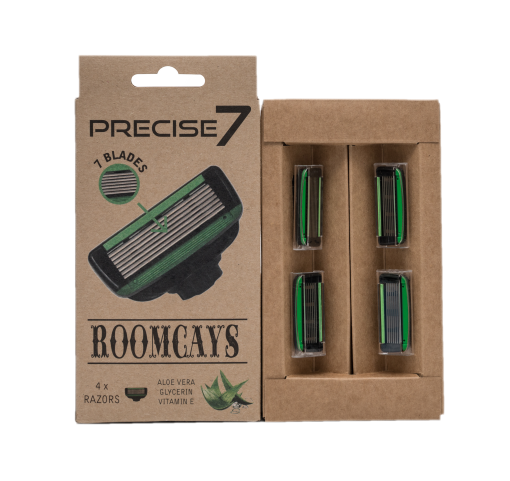 ROOMCAYS Precise7 skustuvo galvutės su 7 ašmenimis, 4 vnt