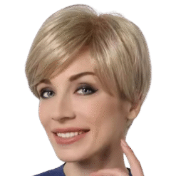 Trumpas šviesus sintetinis perukas „Pixie“ kirpimo